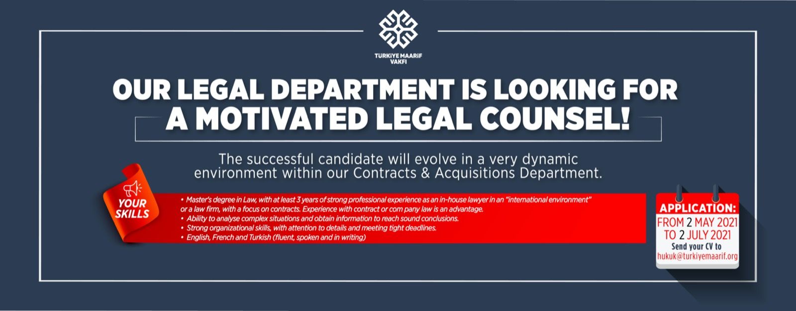 We are looking for a Legal Counsel – Contracts & Acquisitions
